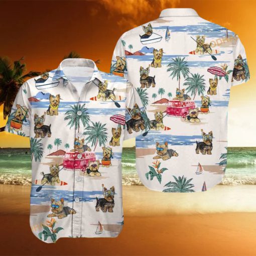 Yorkie Button Hawaiian Shirt