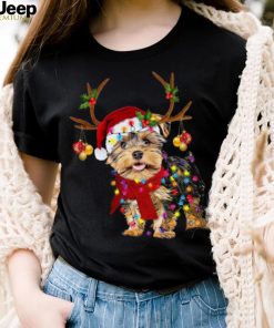 Yorkie wearing Christmas Shirt hat – Christmas day gift, Merry Christmas with Yorkie