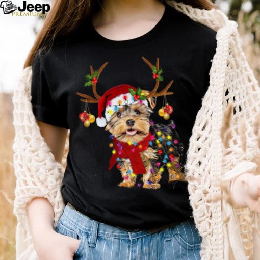 Yorkie wearing Christmas Shirt  hat – Christmas day gift, Merry Christmas with Yorkie