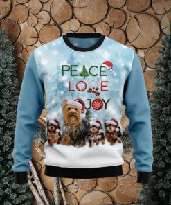 Yorkshire Terriers Dog Peace Love Joy Ugly Christmas Sweater Unique Gift