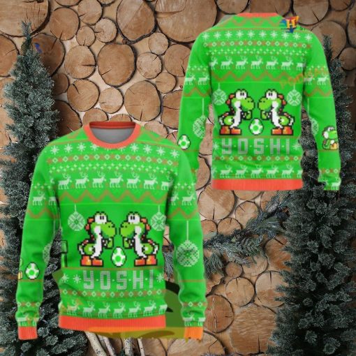 Yoshi Mario Bros Funny Xmas Sweater, Cute Ugly Christmas Gift for Gamers