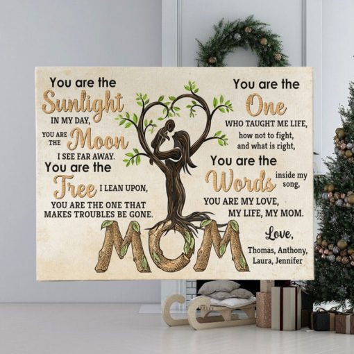 You Are The Sunlight In My Day, Mom And Children Canvas Poster