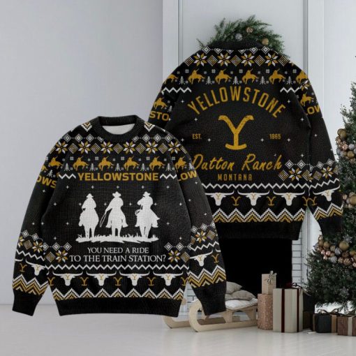 You Need A Ride To The Train Station Yellowstone Est 1865 Dutton Ranch Montana Ugly Christmas Sweater