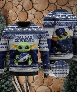 Youth Baby Yoda Dallas Cowboys NFL Christmas Ugly Sweater