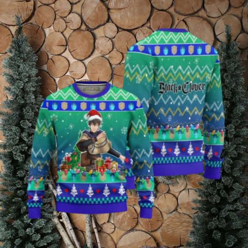 Yuno Anime Ugly Christmas Sweater Black Clover Xmas Gift