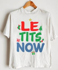 Le Tits Now Funny Christmas Word Pun shirt