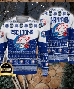 ZSC Lions Ugly Christmas Sweater Logo Custom Name Gift Fans