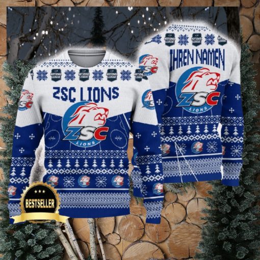 ZSC Lions Ugly Christmas Sweater Logo Custom Name Gift Fans