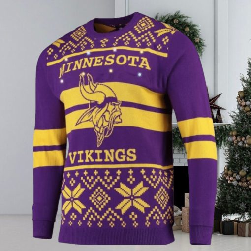 Nfl Minnesota Vikings Huge Logo Snowflake Ugly Christmas Sweaters