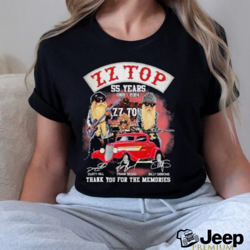 ZZ Top 55 years 1969 – 2024 signatures thank you for the memories shirt