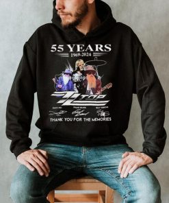 ZZ Top band 55 Years 1969 2024 Signed Thank You Memories Shirt, Dusty Hill, Billy Gibbons, Frank Beard