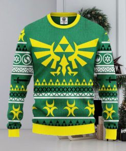 Zelda Green Yellow Ugly Christmas Sweater For Men Women