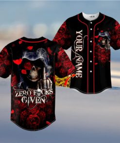 Zero F Given Red Rose Finger Grim Reaper Skull Custom Baseball Jersey Hawaiian Shirt