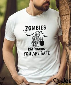 Zombies Eat Brains You Are Safe Halloween Mummy T shirt