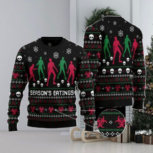 Zoombie Season Eatings Family Gift Ugly Christmas Sweater