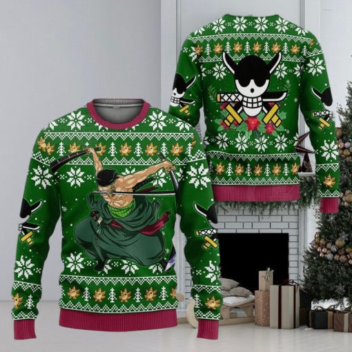 Zoro Anime Xmas Gift One Piece Ugly Sweater