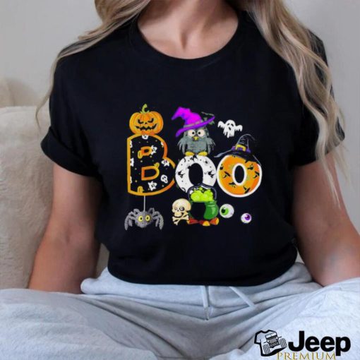 Boo Creepy Owl Pumpkin Ghost Halloween Men Women Kids T Shirt