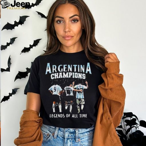 Argentina Champions Legends Of All Time Signatures T Shirt