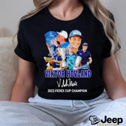 Viktor Hovland 2023 Fedex Cup Champion signature shirt