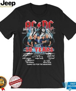 acdc 50 years team music thank you for the memories shirt