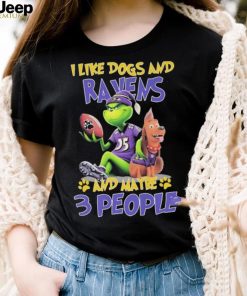 The Grinch And Max I Like Dogs And Baltimore Ravens And Maybe 3 People Shirt