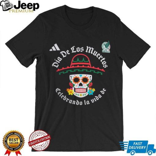 adidas Adult Mexico 2024 Day of the Dead Skull Black Shirt