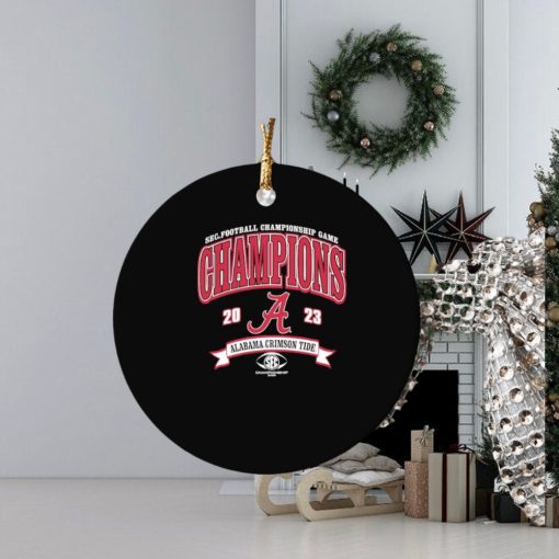 alabama crimson tide blue win georgia 2023 sec football conference champions ornament Circle