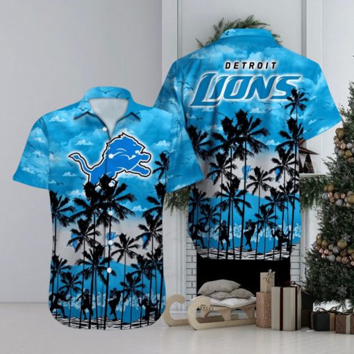 Detroit Lions Mascot Design Hawaiian Shirt