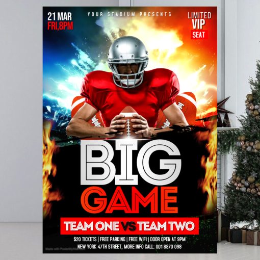 american football big game flyer Poster