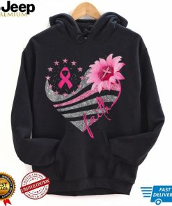 Sunflower Pink Ribbon Faith Breast Cancer Awareness Womens T Shirt