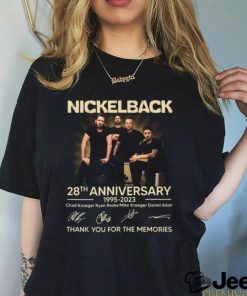 Nickleback 28th Anniversary 1995 – 2023 Chad Kroeger Ryan Peake Mike Kroeger Daniel Adair Thank You For The Memories T Shirt