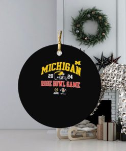 champion university of michigan football womens college football playoff 2024 rose bowl game ornament Circle