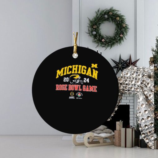 champion university of michigan football womens college football playoff 2024 rose bowl game ornament Circle