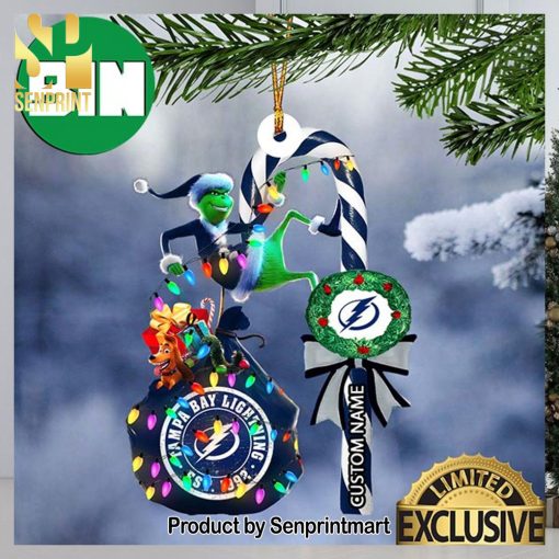 christmas gifts tampa bay lightning nhl grinch candy cane custom name ornament 1 70uon