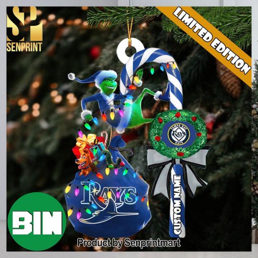 christmas gifts tampa bay rays mlb custom name grinch candy cane ornament 1 MUXv3