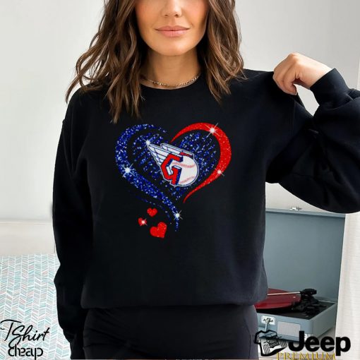 cleveland Guardians baseball logo heart diamond shirt