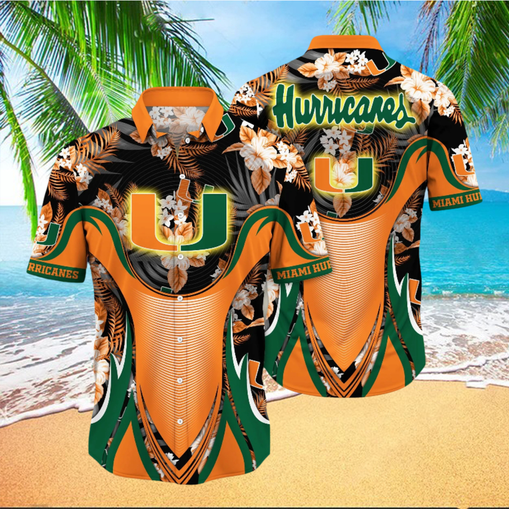 NCAA Miami Hurricanes Orange White Hawaiian Shirt Custom - T-shirts Low  Price