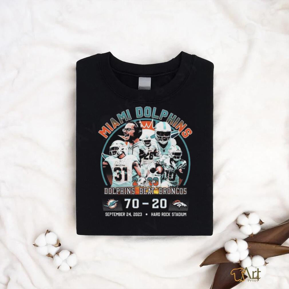 Official 70 20 Dolphins Beat The Broncos Football Shirt, hoodie