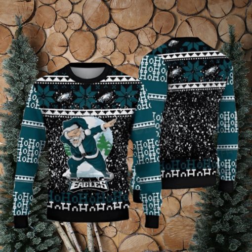 Philadelphia Eagles Santa Claus Dabbing Ugly Christmas Sweaters