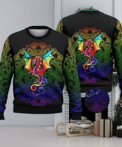 dragon rainbow trending shirts for friends 3d ugly sweater christmas gift sweater