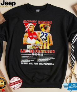 Sydney Lance Hawks Franklin 2005 2023 thank you for the memories signature shirt