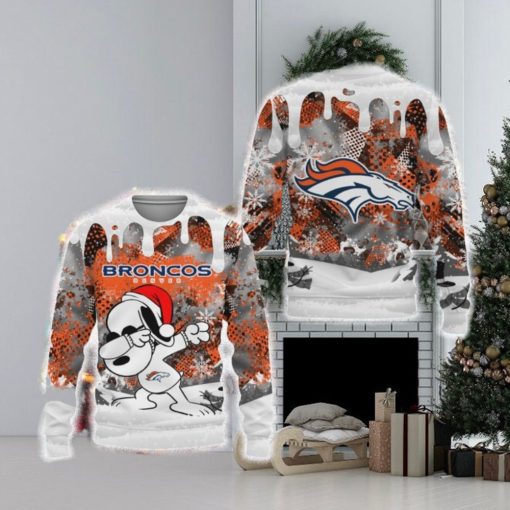 enver Broncos Snoopy Dabbing The Peanuts Sports Football Merry Christmas 3D Sweater For Fans Gifts Unisex