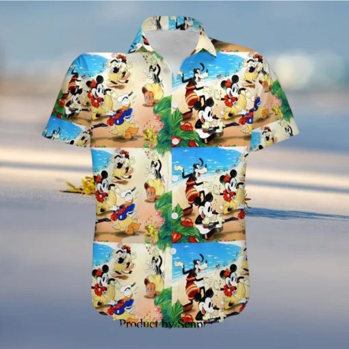 Mickey And Friends In Hawaii Disney Cartoon Graphics Full Printing Hawaiian Shirt