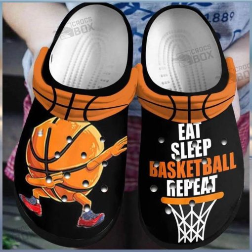 Funny Eat Sleep Basketball Repeat Crocs Shoes