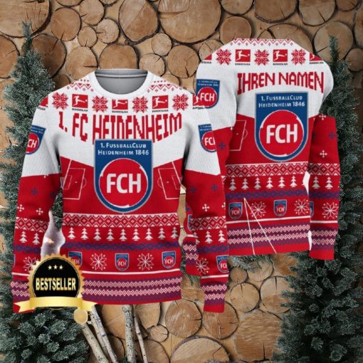 Custom Name 1 FC Heidenheim Ugly Christmas Sweater New Logo Gift For Men And Women Fans