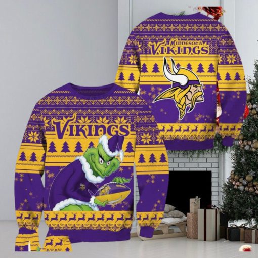 Minnesota Vikings Grinch Christmas Ugly Sweater