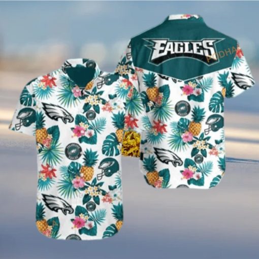 Pineapple Pattern NFL Philadelphia Eagles Funny Hawaiian Shirt