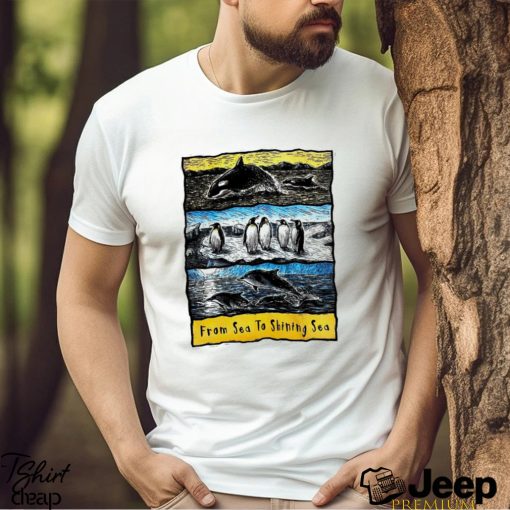 Sea to Shining Sea Penguins Dolphins Orca art shirt