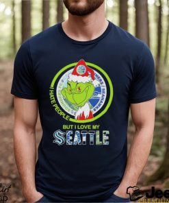 Santa Grinch I Hate people but i love my Seattle Sport Team Merry Christmas 2023 Shirt