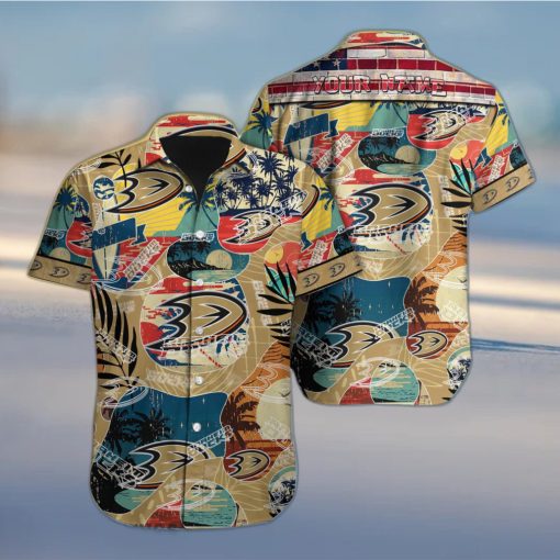 Anaheim Ducks Custom Name Vintage Hawaiian Shirt For Fans